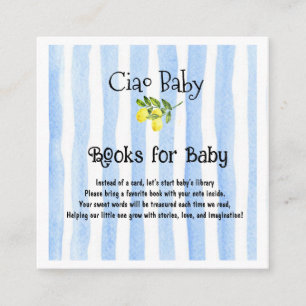 Ciao Baby Blue Stripes Lemon Books for Baby Enclosure Card