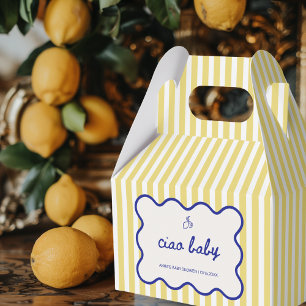 Ciao Baby Hand Drawn Blue & Yellow Baby Shower Favour Box