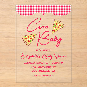 Ciao Baby Italian Baby Shower Acrylic Invitations