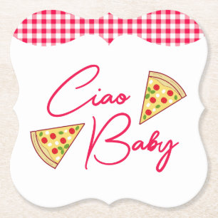 Ciao Baby Italian Baby Shower Paper Coaster