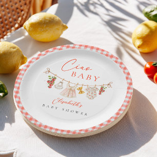 Ciao Baby Italian Baby Shower Paper Plate