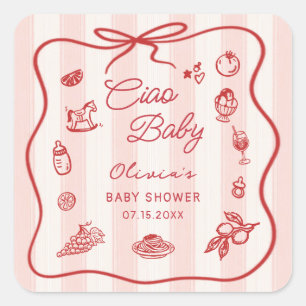 Ciao Baby Italian Lemon Baby Shower Sticker