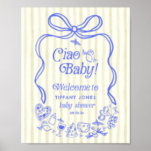 Ciao Baby  Italian Lemons Baby Shower Welcome Sign