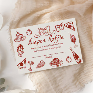 Ciao Baby Italian Pizza Baby Shower Diaper Raffle Enclosure Card