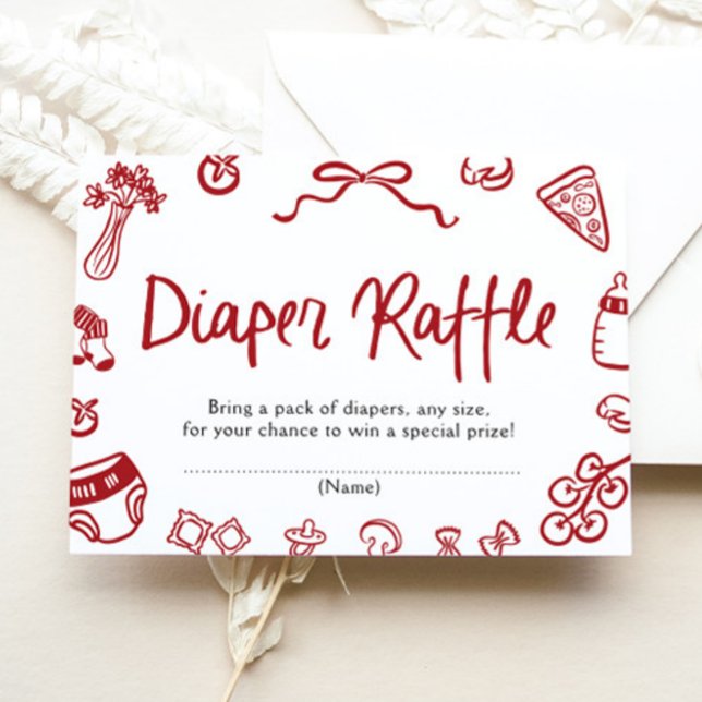 Ciao Baby Italian Pizza Baby Shower Diaper Raffle Enclosure Card (Ciao Baby Italian Pizza Baby Shower Diaper Raffle Game)