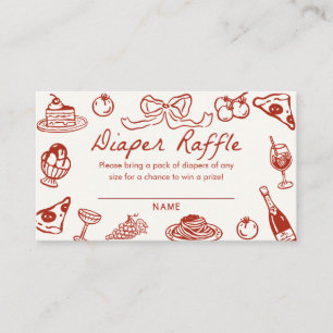 Ciao Baby Italian Pizza Baby Shower Diaper Raffle Enclosure Card
