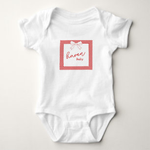 Ciao Baby! Italian Red GIngham Bow Baby Shower Bodysuit