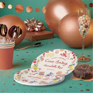Ciao Baby Italian Themed Baby Shower Med Paper Plate