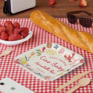 Ciao Baby Italian Themed Baby Shower Med Paper Plate