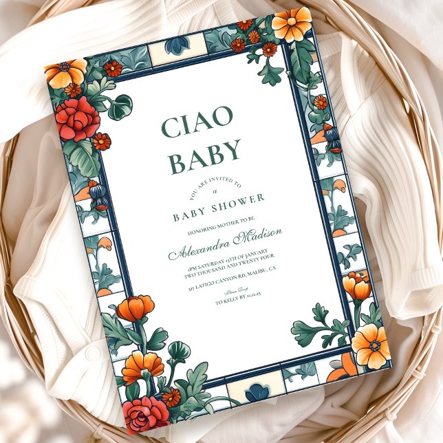Ciao Baby Italy Inspired Baby Shower Invitation (Creator Uploaded)