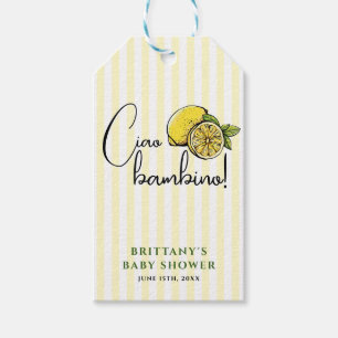 Ciao Baby Lemon Italian Baby Shower Gift Tag