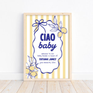 CIAO BABY Lemon Mediterranean Amalfi Baby Shower  Poster