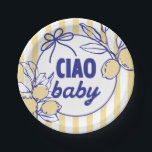 CIAO BABY Lemon Mediterranean Amalfi Paper Plate<br><div class="desc">Ciao,  BABY! Celebrate your summer baby shower in style with our fun,  whimsical la dolce vita Mediterranean-inspired baby shower disposable plates.</div>
