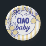 CIAO BABY Lemon Mediterranean Amalfi Paper Plate<br><div class="desc">Ciao,  BABY! Celebrate your summer baby shower in style with our fun,  whimsical la dolce vita Mediterranean-inspired baby shower disposable plates.</div>
