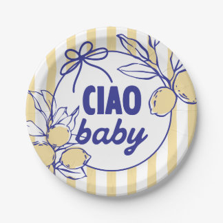 CIAO BABY Lemon Mediterranean Amalfi Paper Plate