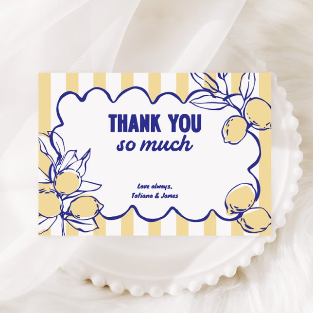 CIAO BABY Lemon Mediterranean Amalfi Thank You Card (Creator Uploaded)