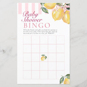 Ciao Baby Lemon Pink Baby Shower Gift Bingo Game