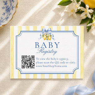 Ciao Baby Lemon Shower QR Code Registry Enclosure Card