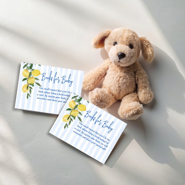 Ciao baby lemons Italian baby shower book request Enclosure Card (Ciao baby lemons Italian baby shower book request Enclosure Card books for baby cards)