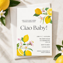 "Ciao Baby" Pretty Italian Lemons and Flowers