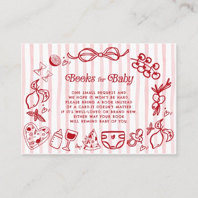 Ciao Baby Red Italian Lemons Books for Baby Enclosure Card (Front)