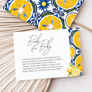 Ciao Baby Shower Lemon themed Shower Book Request Enclosure Card