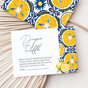 Ciao Baby Shower Lemon themed Shower Diaper Raffle Enclosure Card