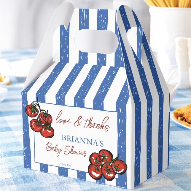 Ciao baby tomato Italian baby shower favours custo Favour Box (Ciao baby cherry tomato Italian  farmers market baby shower favors personalized Favor Boxes)