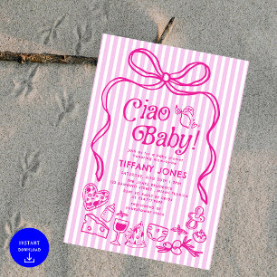 Ciao Baby Whimsical Italian Lemons Baby Shower Invitation