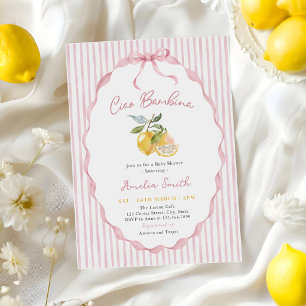 Ciao Bambina Pink Lemon Baby Shower Invitation