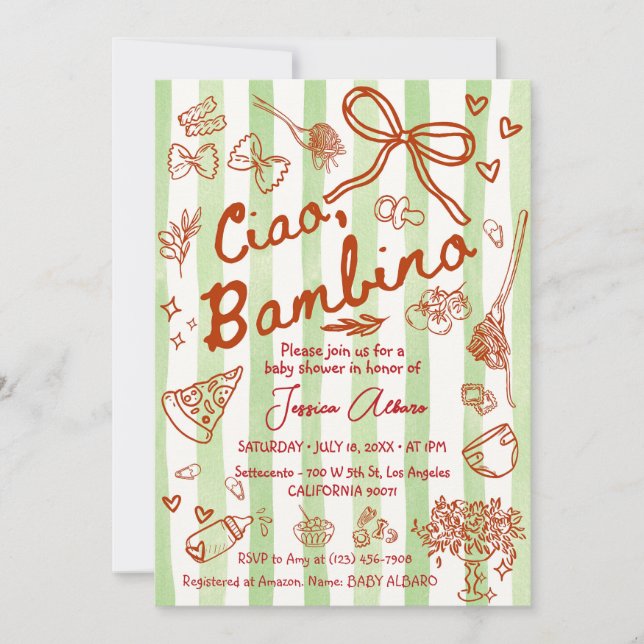 Ciao Bambino Baby Shower Invitation (Front)