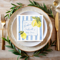 Ciao Bambino blue stripes lemons baby shower