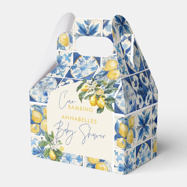 Ciao Bambino greek lemon baby shower Favour Box (Back Side)