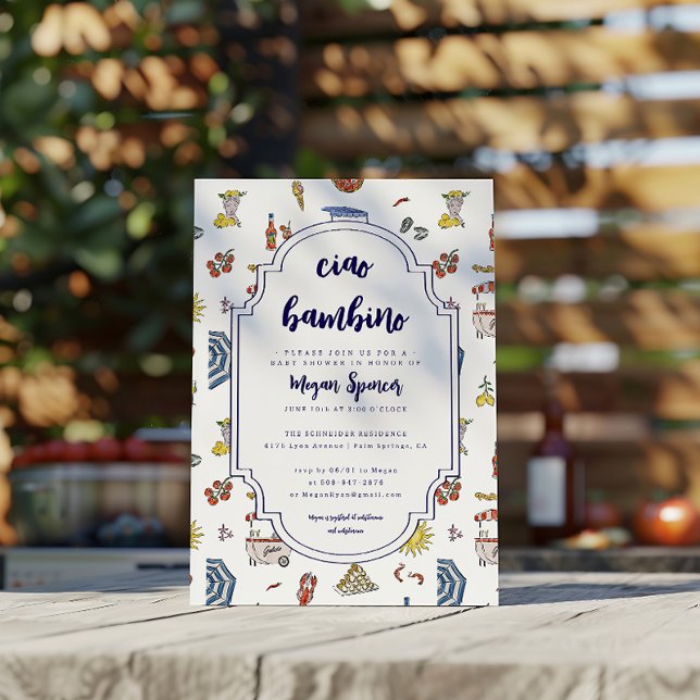 Ciao Bambino Italian Baby Shower  Invitation (Creator Uploaded)