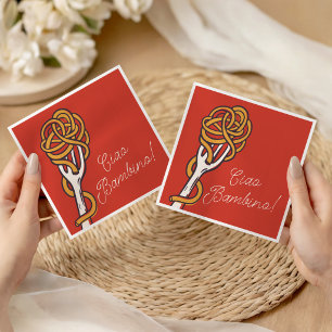 Ciao Bambino Italian Pasta Summer Baby Shower Napkin