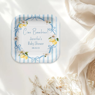 Ciao Bambino Lemon Italian Summer Baby Shower Paper Plate