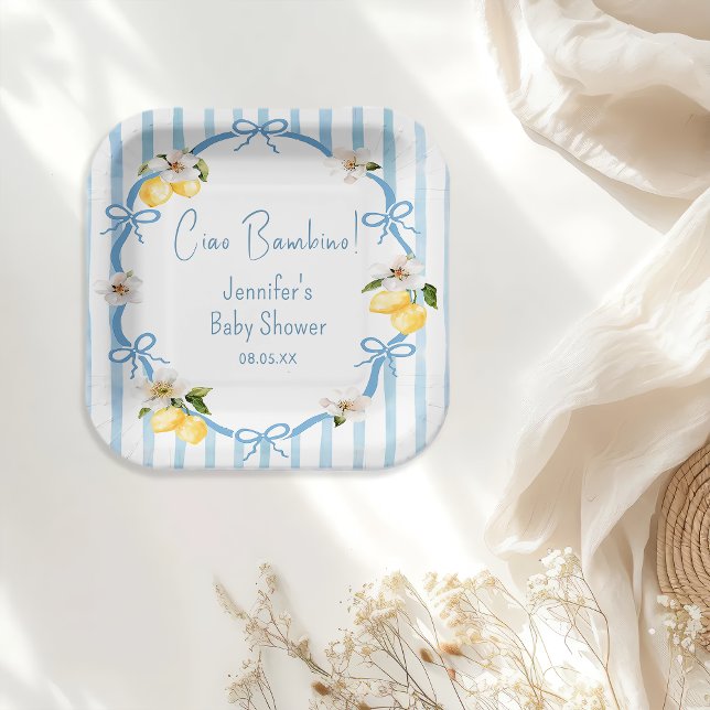 Ciao Bambino Lemon Italian Summer Baby Shower Paper Plate (Creator Uploaded)