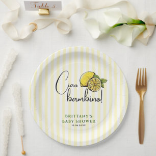 Ciao Bambino Lemon Italian Summer Baby Shower Paper Plate