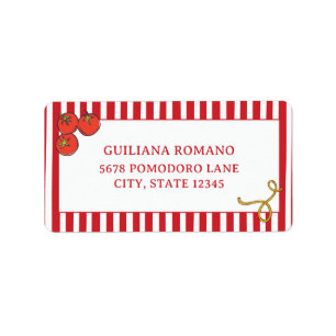 Ciao Bambino Red Tomato Italian Pasta Address Label
