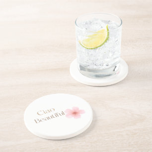 Ciao Beautiful, Elegant Floral Gift Coaster