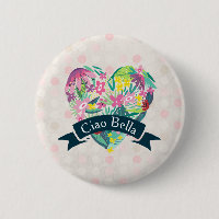 Ciao Bella Cute Floral Heart with Tropical Flowers