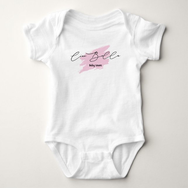 Ciao Bella Italian Brush Stroke Baby Name T-Shirt  Bodysuit (Front)