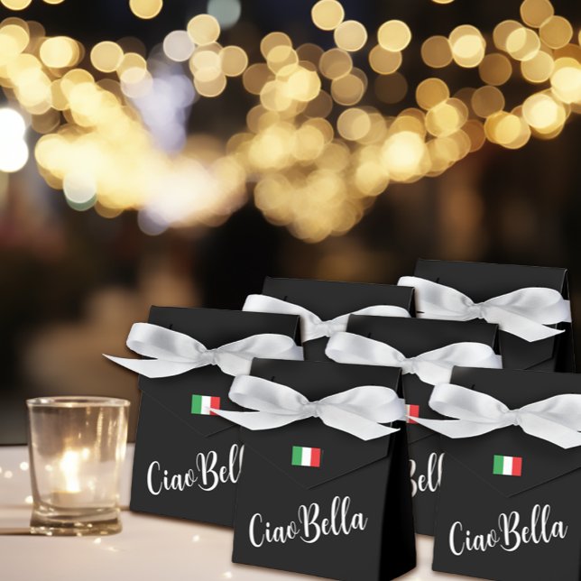Ciao Bella Italian Elegant Script Black  Favour Box (Creator Uploaded)
