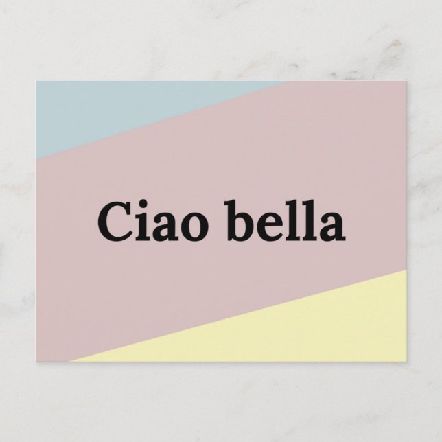 Ciao bella italian language lettering postcard (Front)