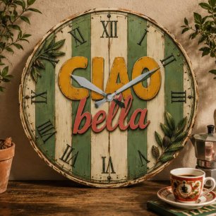 Ciao Bella Italian Rustic Kitchen Large Clock