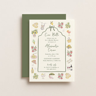 CIAO BELLA Italian Summer Bridal Shower Invitation
