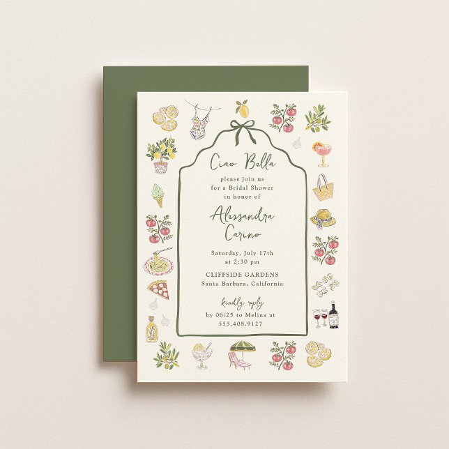 CIAO BELLA Italian Summer Bridal Shower Invitation (Creator Uploaded)