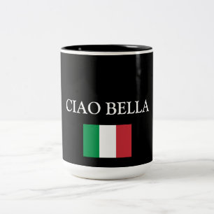 CIAO BELLA ITALY FLAG Two-Tone COFFEE MUG