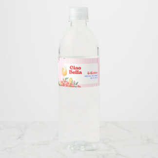 Ciao bella la dolce vita Italian Bridal Shower Water Bottle Label