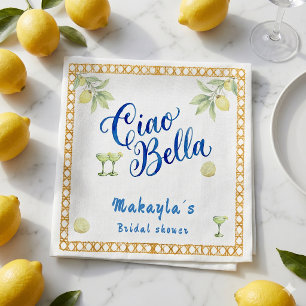 Ciao Bella lemon Italian Amalfi Bridal Shower Napkin